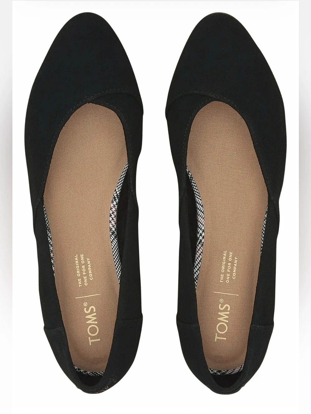 TOMS Women's Black Delilah Perforated Pointed-Toe Flats Size 9.5